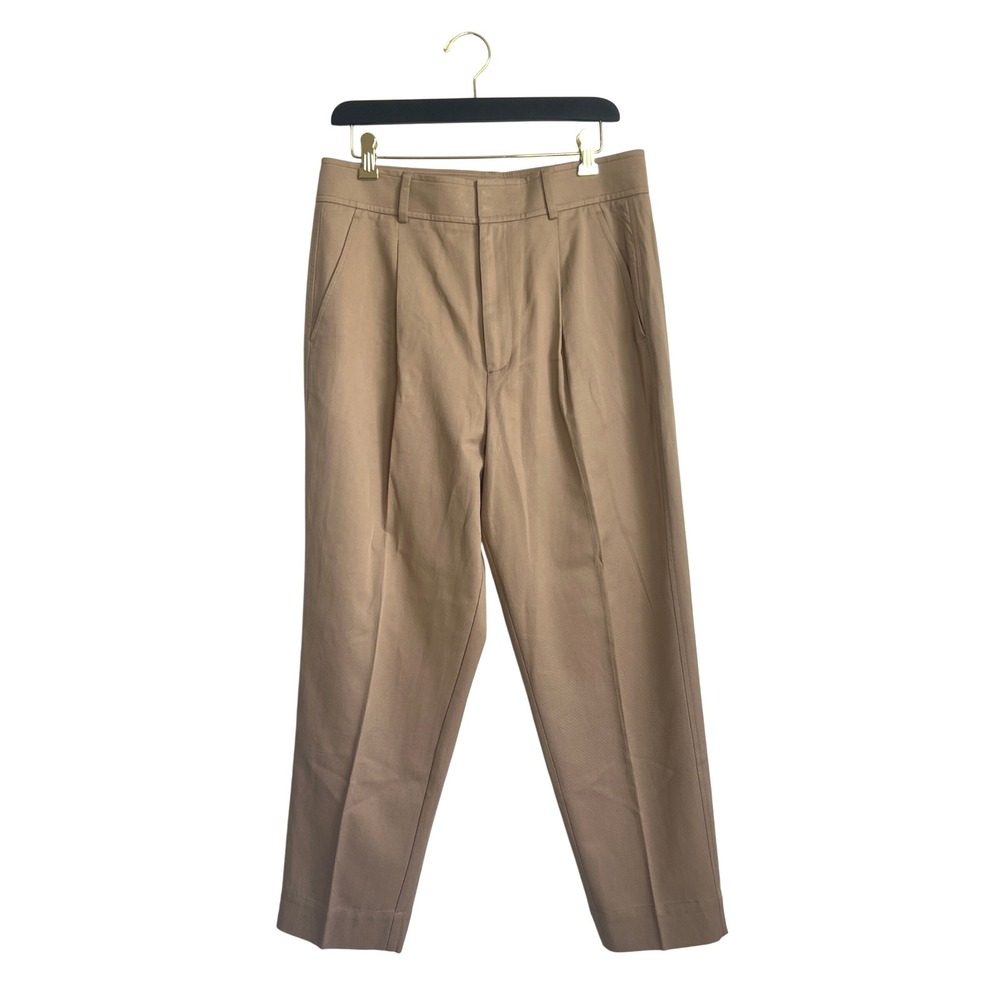 Everlane Womens The Way-High Drape Pant‎ Khaki Tan Pleated Tapered Trousers 10